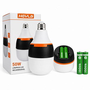 LAMPADA LED BULBO 50W 8000K E27 BIVOLT SEM FIO EMERGENCIA