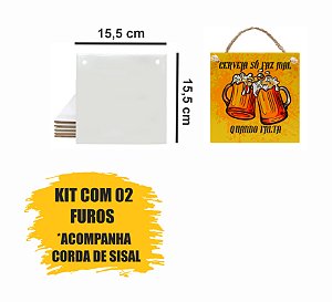 Kit Azulejo Resinado 15,5x15,5 Com 02 Furos Aladim Brindes com Cordinha (05 Unidades)