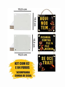 Azulejo Resinado 15,5x15,5 Com 02 E 04 Furos Aladim Brindes com Cordinha (03 Unidades)