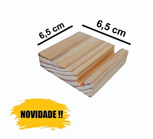 Kit Suporte De Madeira Pequeno Natural 6,5 Cm X 6,5 Cm Aladim Brindes (05 Unidades)