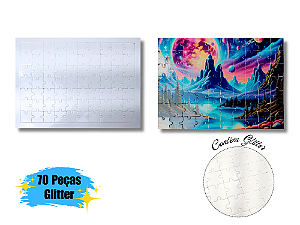 Kit Quebra-Cabeça 70 Peças com GLITTER - A4 IMPORTADO (05 Unidades)