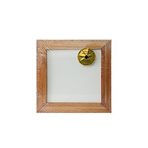 (A) Moldura De Madeira Rústica Natural 20x20  Com Papel Sublimático Aladim Brindes (01 Unidade)