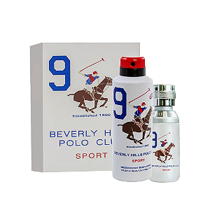 Kit Bervely Hills Polo Club nº9 Masculino Eau De Toillete 50 ml + Desodorante 175 ml