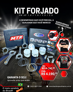 KIT AP FORJADO PISTÃO AFP 800CV + PINOS + ANEIS + BIELAS MTR 800CV