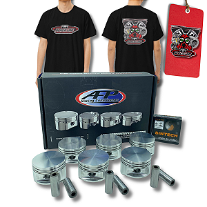 ML Kit Forjado Pistao Afp 1200cv + PINOS + ANEIS AP 2.0 83mm Topo Reto Audi v6