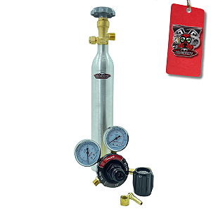 GARRAFA DE CO2 MODELO BIONDO + KIT MANOMETRO E REGULADOR ESCOVADO - IMP