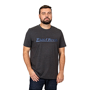 CAMISETA CINZA LOGO AZUL MESCLA FT - FUELTECH
