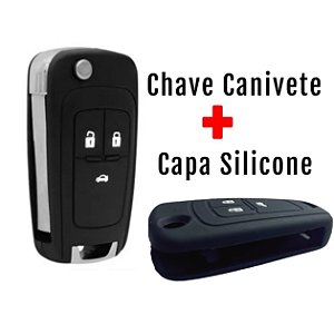 Kit Capa Chave Canivete GM Onix Cobalt Carcaça + Capa de Silicone