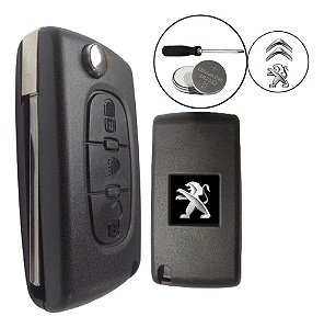 Kit Capa Carcaça Chave Canivete Citroen Peugeot C3 C4