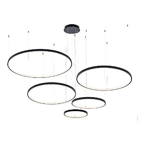 PENDENTE LED BEVIS 163W 3000K PRETO PL 9743