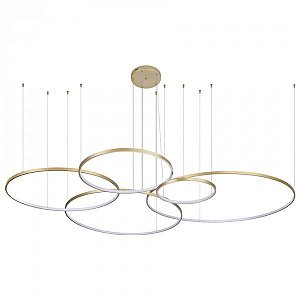 PENDENTE LED BEVIS 163W 3000K DOURADO PL 9744