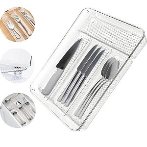 Porta Talheres Organizador de Cozinha Acrilico Premium Sofisticado e Elegante