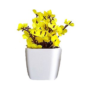 Mini Vasinho Decorativo Cerejeira Com Plantinha Artificial Para Decoração