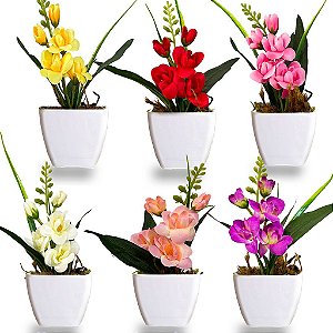 Arranjo Mini Orquidea Artificial Cetim Para Decoração de Casa, Casamento, Lembrancinhas