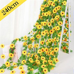 Pendente 2,40 Metros Corrente Girassol Artificial Decoração