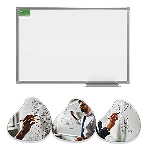 Lousa Quadro Branco 120x90 Cm Moldura Aluminio Slim Luxo