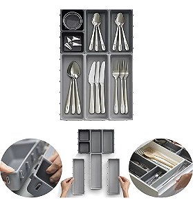 Organizador De Talheres Ajustável P/ Gavetas Modular Premium