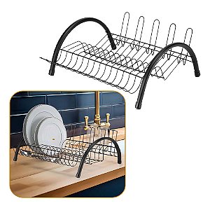 Escorredor De Louça Inox C/ Suporte 14 Pratos 5 Copos Talher