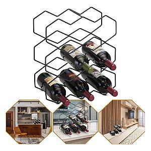 Adega De Vinho Cozinha Suporte Colmeia 9 Garrafas Bar Mesa