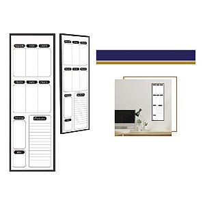 Planner Quadro Vertical Mdf Black Com Fixação Na Parede