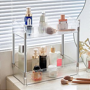 Organizador De Maquiagem 2 Andares Produtos Beleza Cosmético