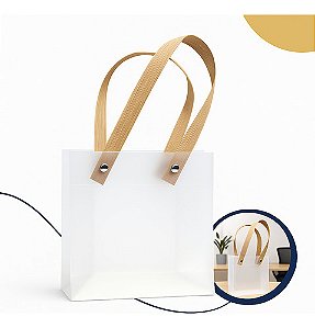 Kit 10 Embalagens Presente Luxo Alça Estilo Madeira Elegante