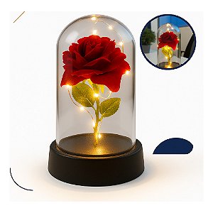 Rosa Encantada Cúpula Plástico Luminária Criativa Romântico