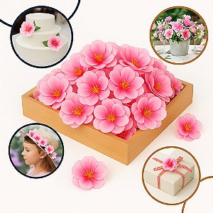 100 Flores Cerejeira Artificial Artesanato Criativo Enfeite