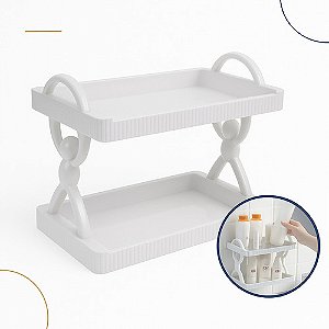 Prateleira Dupla Parede Adesiva Cozinha Banheiro Resistente