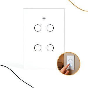 Interruptor Inteligente Wifi 4 Botões Alexa Google Touch Nfe (COMPONENTE)