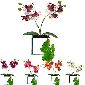 25 Mini Orquidea Silicone 3d Toque Real Para Decorações Sofisticadas Luxuosa