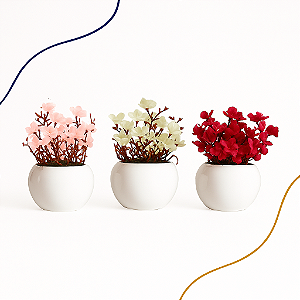Kit Vasos Decorativos Vasinhos Com Plantas Artificiais