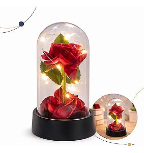 Rosa Encantada Iluminada Pétalas Caídas Luminária Decorativa