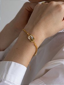 PULSEIRA GRAZI OCTAGONAL HONEY BANHADO A OURO 18K