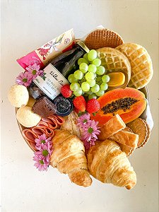 Cesta De Café Da Manhã com Frutas Frescas - Caixa M