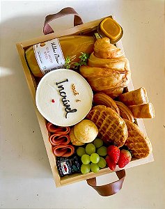 cesta de café aniversário - Bandeja bento cake para 1 pessoa