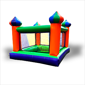 Piscina de Bolinha Castelinho Inflável - Verde e Laranja Multicolor - c/ Motor