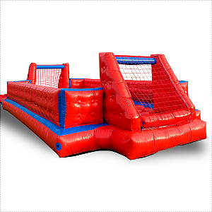 Quadra de Futsabão Inflável 4x8 - Vermelha e azul - C/ Motor