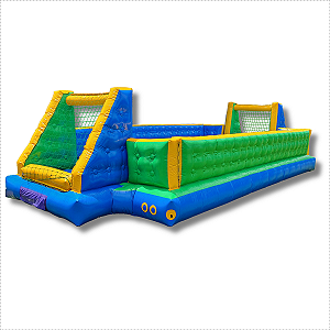 Quadra de Futsabão Inflável 10x5 - Verde, Amarela e Azul - c/ Motor