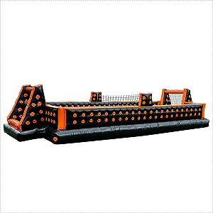 Quadra de Futsabão Inflável 12x6  2 em 1 - Preto e Laranja - c/ Motor