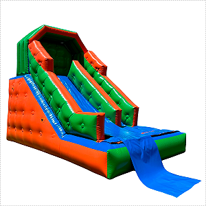 Tobogã Inflável Premium Slide - Verde, Laranja e Azul - c/ Motor