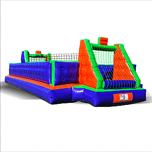 Quadra de Futsabão Inflável 3 em 1  10x5 - Azul, Verde e Laranja - c/ Motor