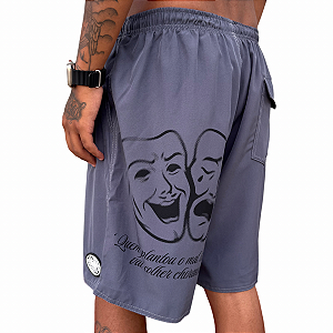Shorts Chronic Hydronatic Máscaras Cinza
