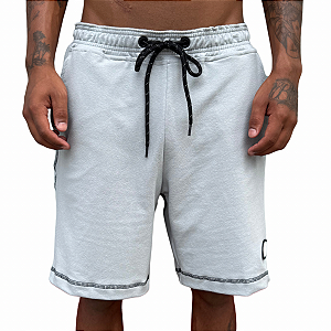 Bermuda Moletom Chronic Cinza Bolso Faca