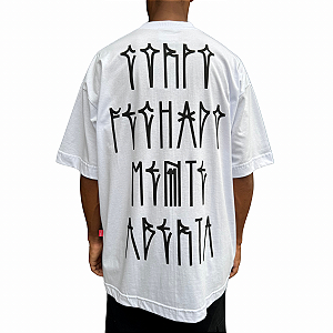 Camiseta Oversized Chronic x Thaíde Corpo Fechado Branco