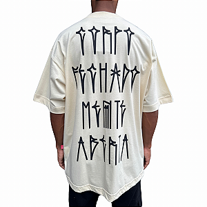 Camiseta Oversized Chronic x Thaíde Corpo Fechado Bege