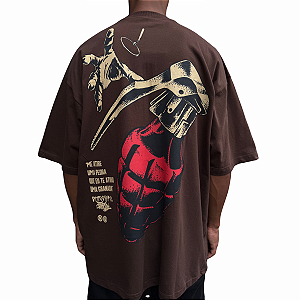 Camiseta Oversized Chronic x Thaíde Granada Marrom