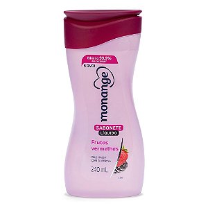 SABONETE LÍQUIDO FRUTAS VERMELHAS MONANGE 240ML