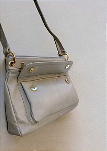 Bolsa couro legítimo transversal