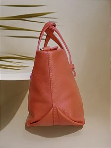 Bolsa coral couro legítimo